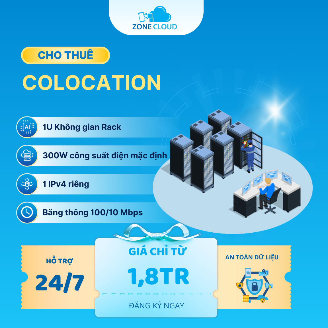 Thuê chỗ đặt máy chủ 1 Dịch vụ cho thuê chỗ đặt server, máy chủ giá rẻ từ 1.800.000đtháng