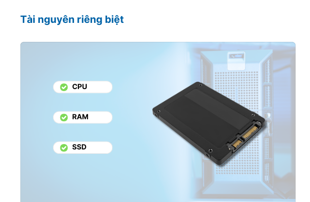 Thuê máy chủ 5 tai nguyen rieng biet thuê server