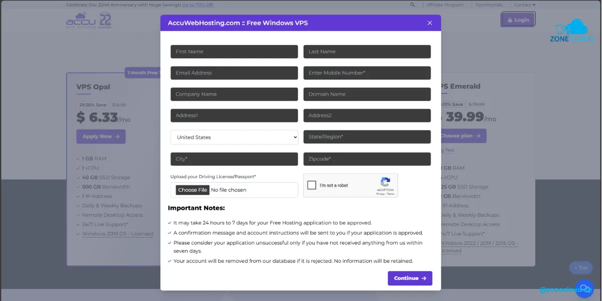 Trải nghiệm dịch vụ VPS Free với danh sách các nhà cung cấp dưới đây 5 VPS Free của AccuWebHosting