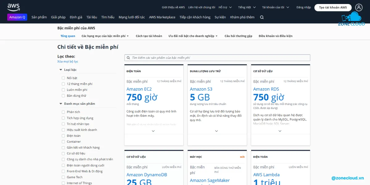 Trải nghiệm dịch vụ VPS Free với danh sách các nhà cung cấp dưới đây 1 VPS Free của AWS