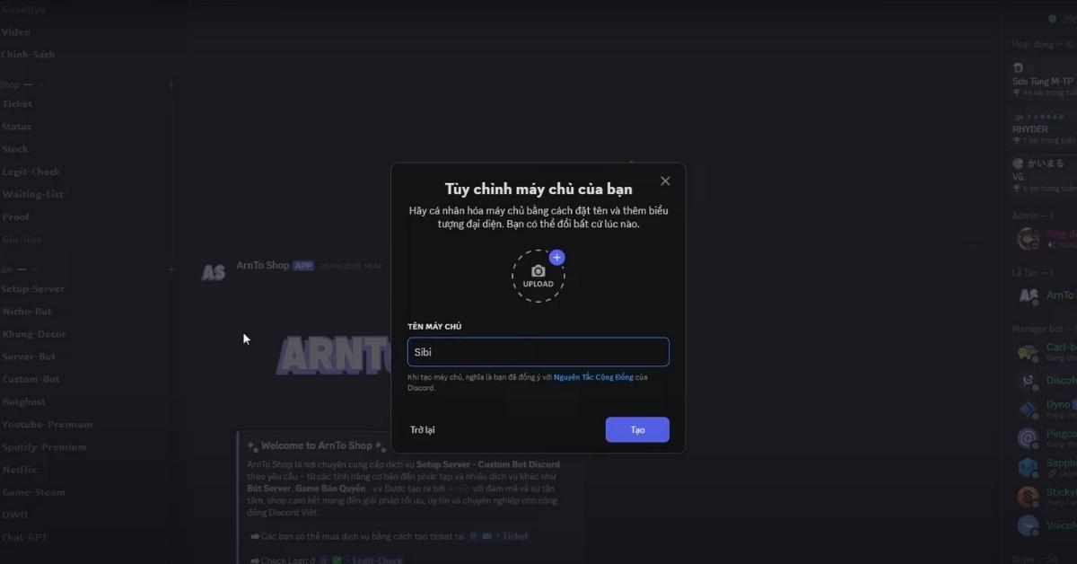 Hướng Dẫn Chi Tiết Tạo Server Discord Chuyên Nghiệp Năm 2025 1 Bước 1_ Tạo Máy Chủ Mới (Basic Server Creation)