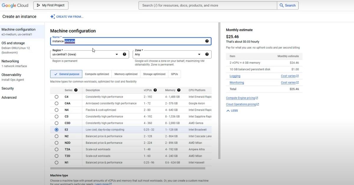 Cách tạo VPS miễn phí 3 tháng trên Google Cloud trong 3 giai đoạn 2 Chương 2_ Tạo Máy Ảo (VM Instance) Trên Google Cloud Computer Engine