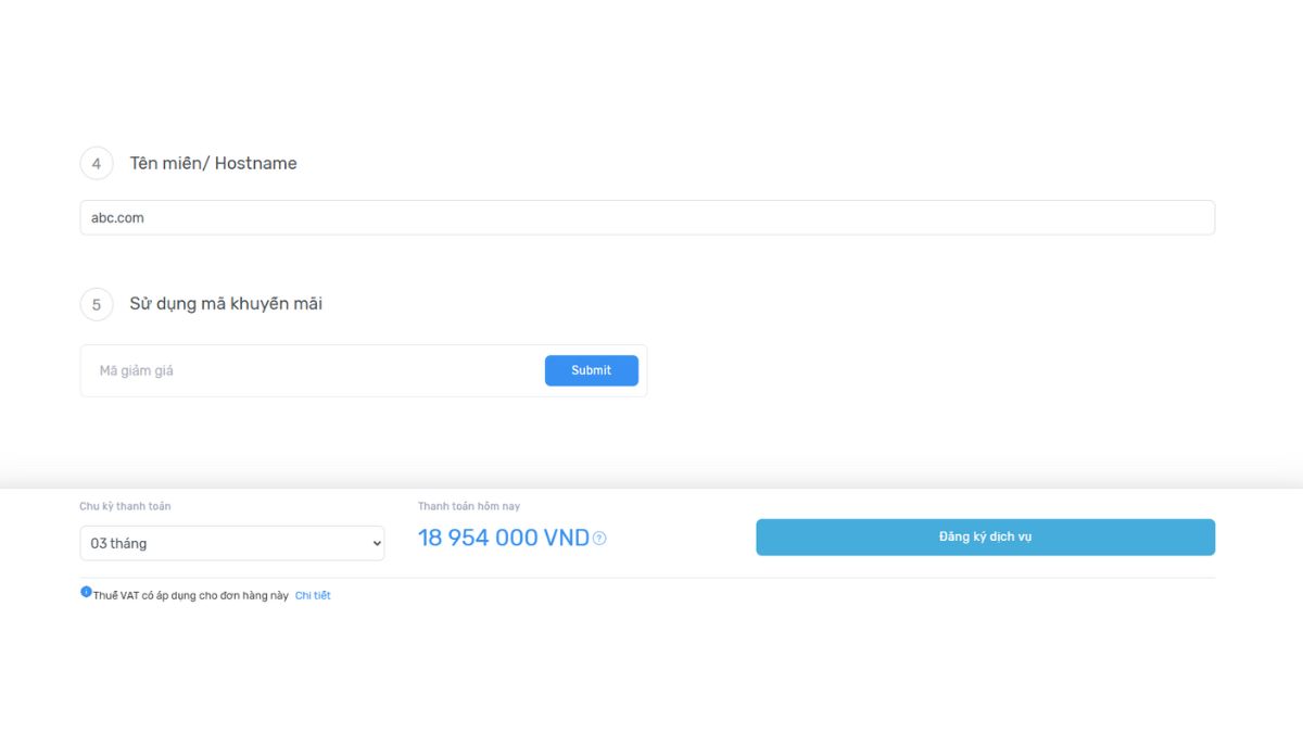 Hướng dẫn đăng ký thuê máy chủ vật lý tại ZoneCloud 3 Nhập thông tin nhận diện máy chủ và tiến hành thanh toán