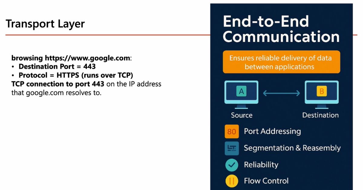 Mô hình OSI là gì? 7 tầng OSI Model và Ứng dụng thực tế 6 Tầng 4_ Transport layer