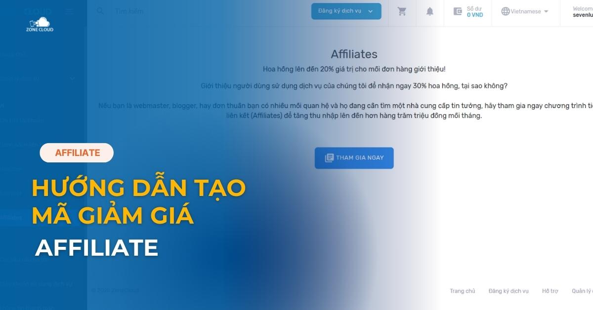 hướng dẫn tạo mã giảm giá Affiliate