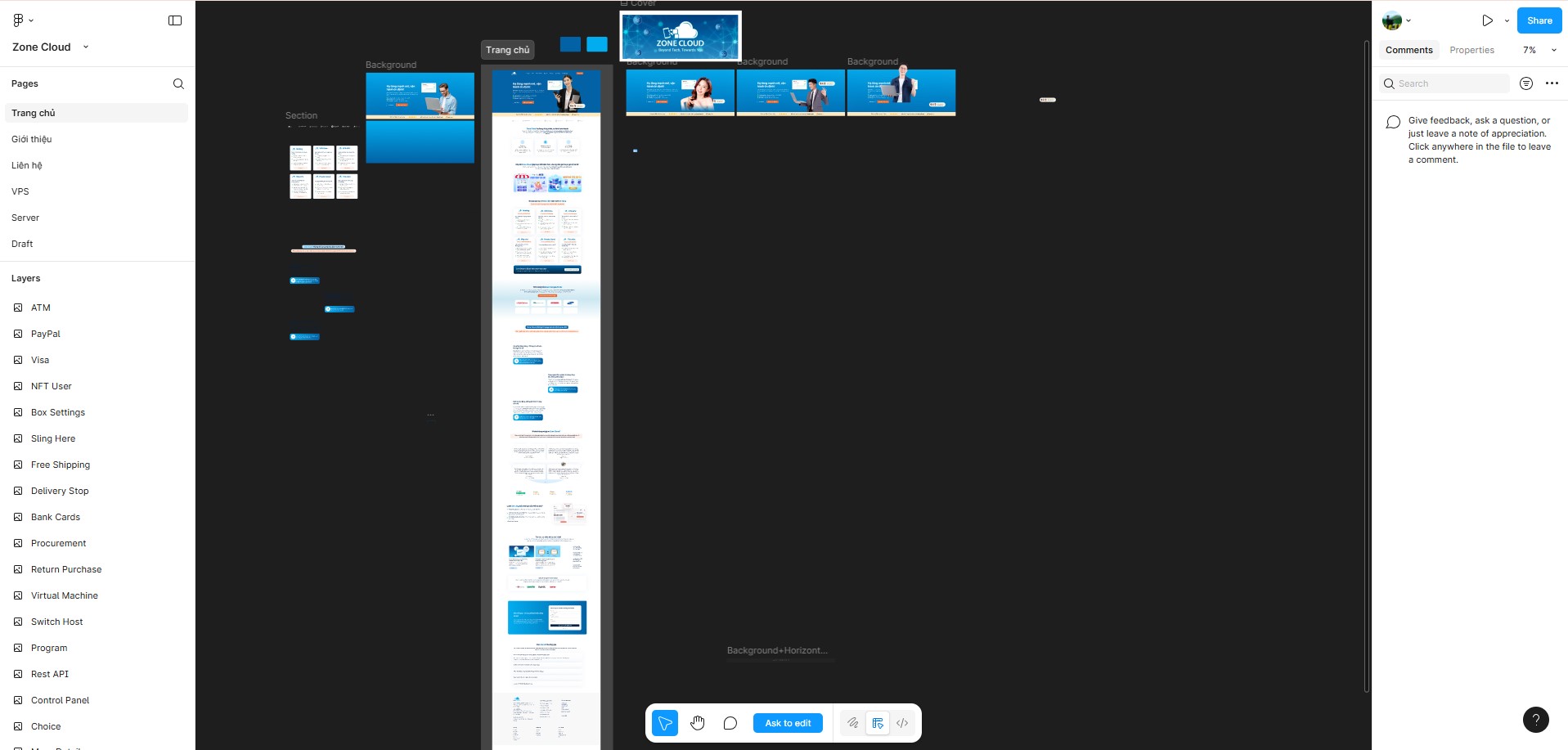 Dịch Vụ Thiết Kế Website Trọn Gói, Chuẩn SEO #1 TPHCM tại ZoneCloud 19 Giao diện website ZoneCloud được thiết kế ban đầu trên Figma để duyệt trước