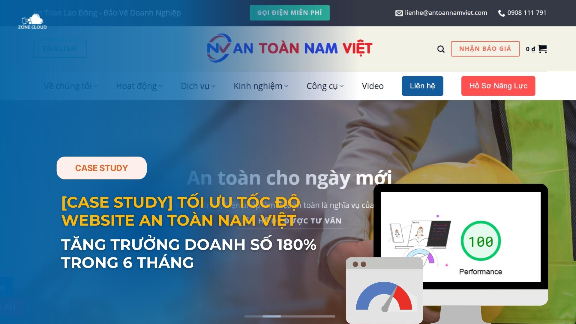 [CASE STUDY] Tối ưu tốc độ website An Toàn Nam Việt – Tăng trưởng doanh số 180% trong 6 tháng