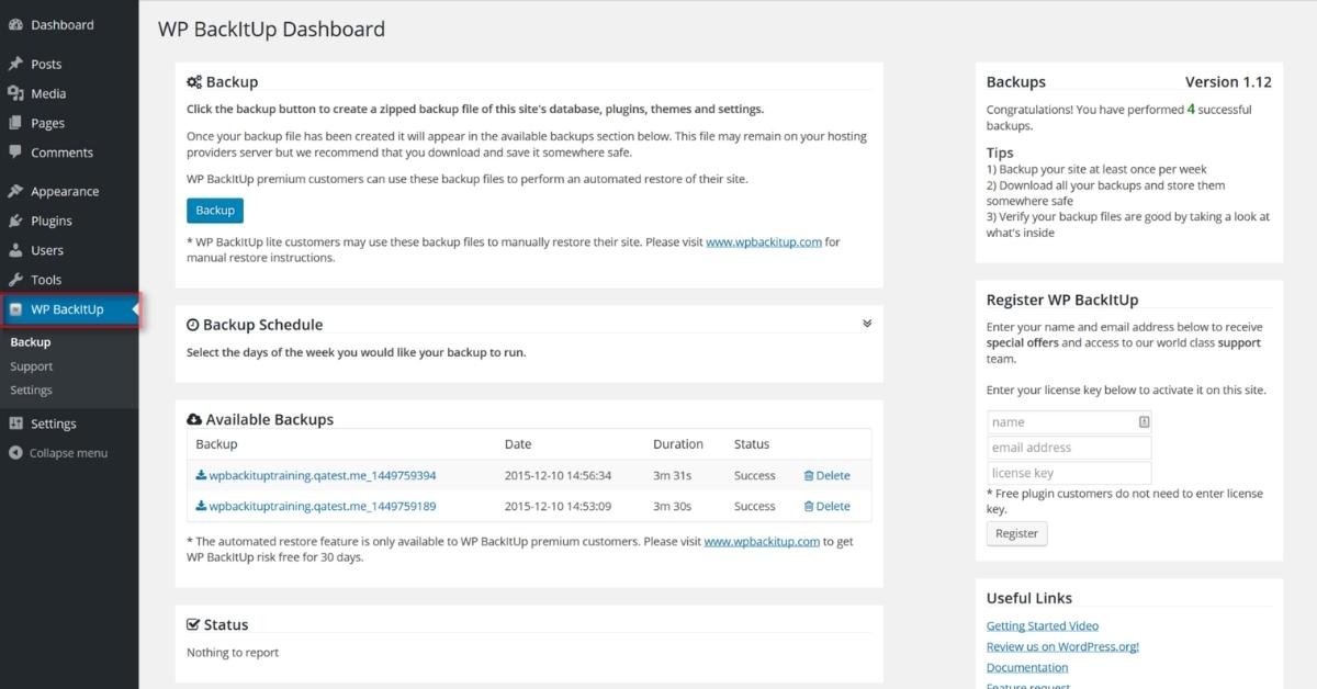 Phương pháp 1_ dùng plugin backup (updraftplus, duplicator)