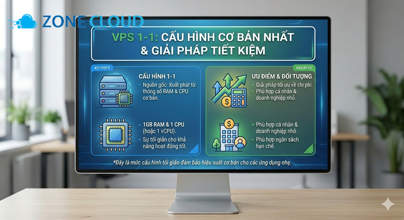 Khái niệm "VPS 1-1" theo cấu hình cơ bản
