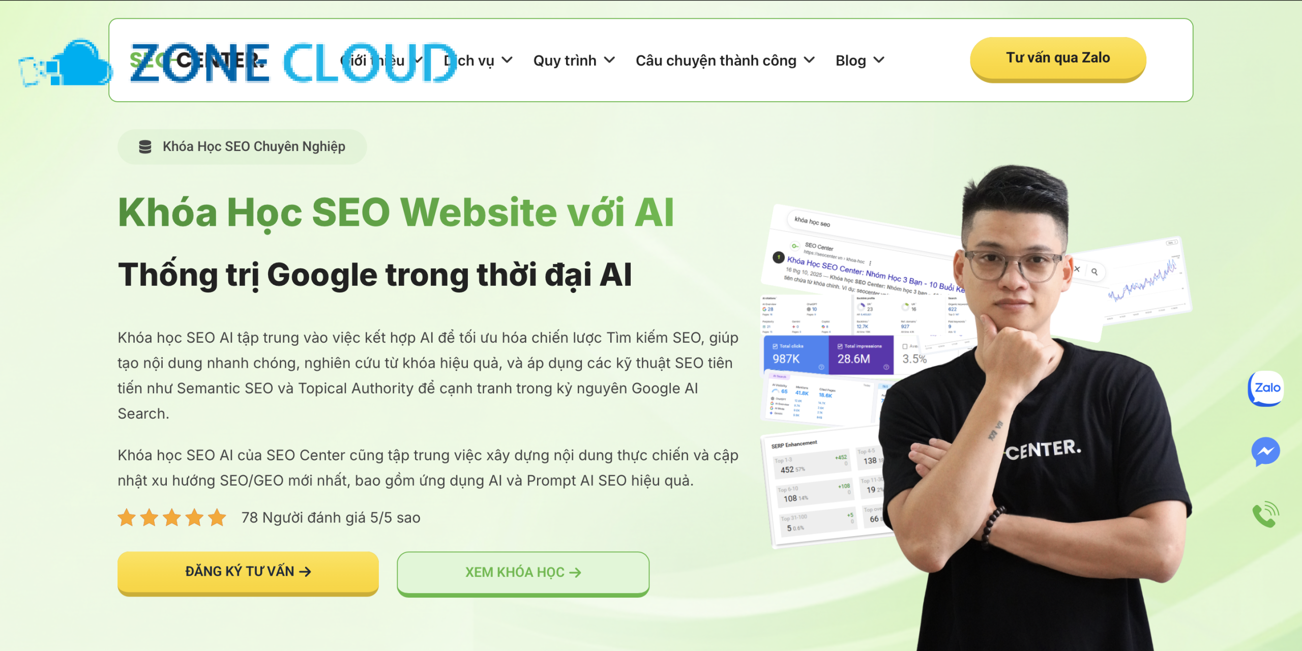 Khóa học SEO Website với AI tại SEO Center
