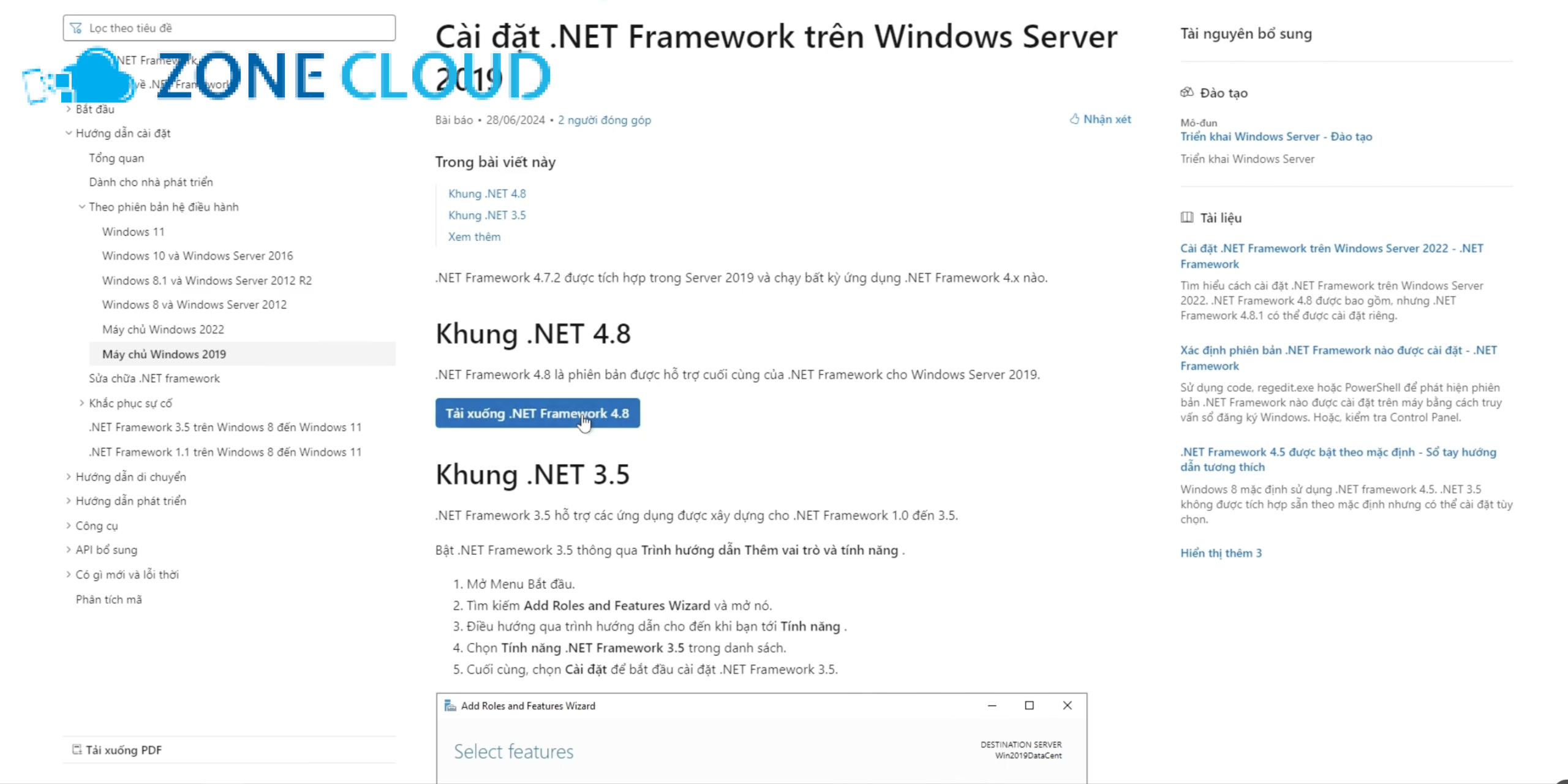 Lỗi The .NET Framework is not supported...