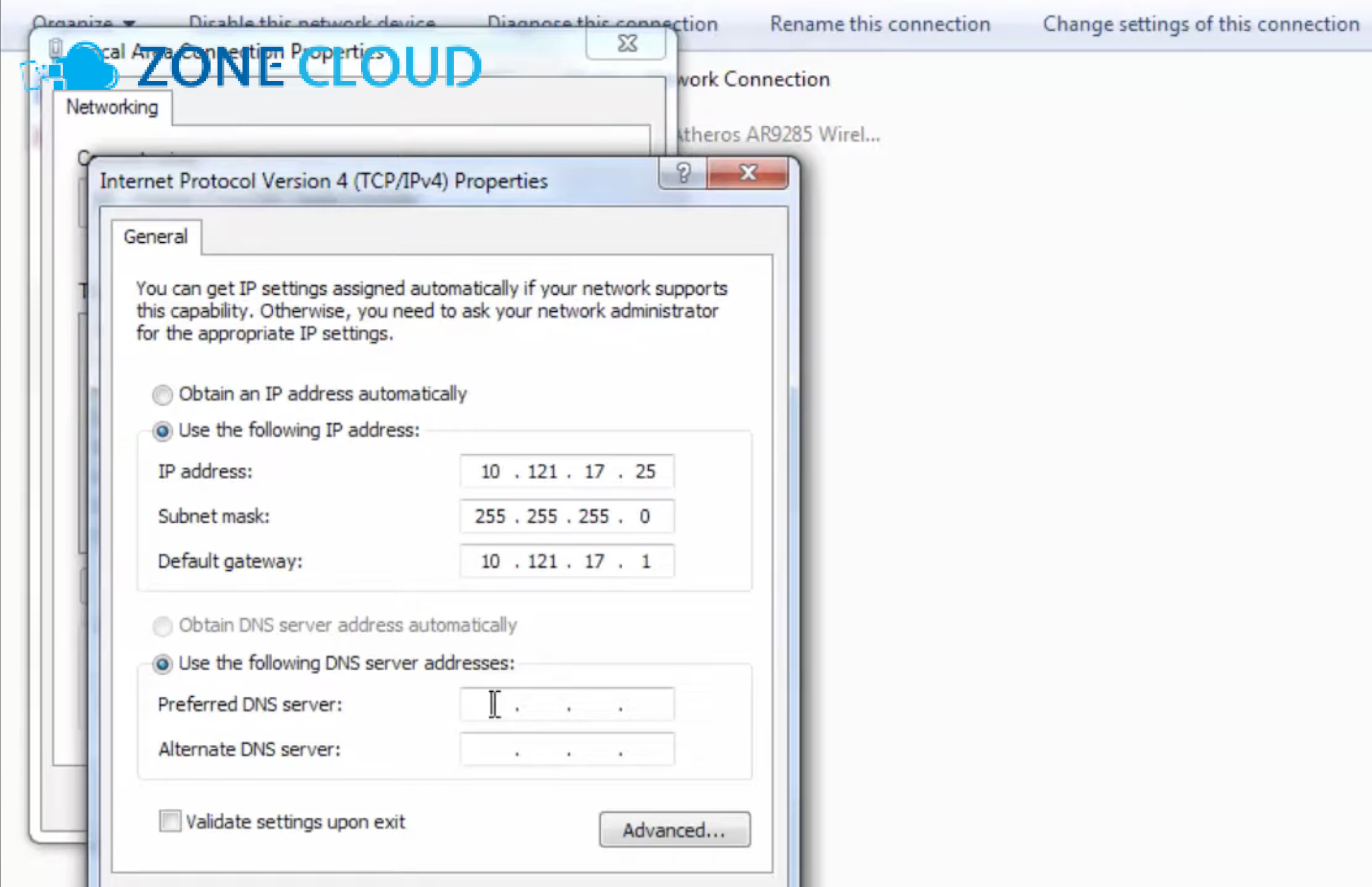 ZoneCloud 50 Preferred DNS server