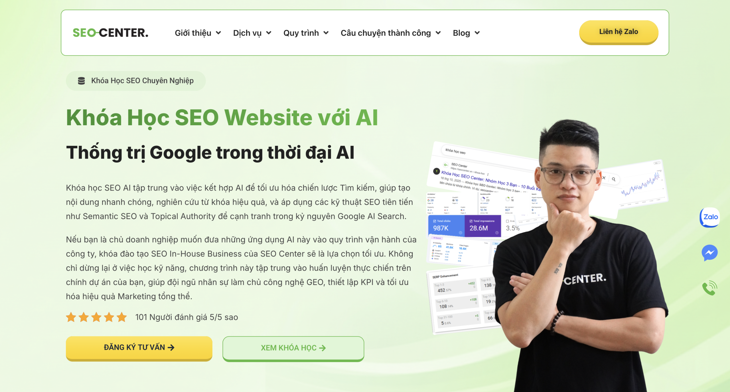 Review SEO Center: Dịch vụ SEO, Khóa học SEO có tốt không? 5 Khóa Học SEO Website với AI