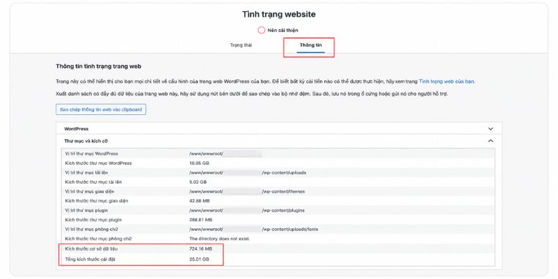 Cách kiểm tra dung lượng hosting và hướng dẫn dọn dẹp 4 Cách kiểm tra dung lượng thư mục bằng công cụ WordPress