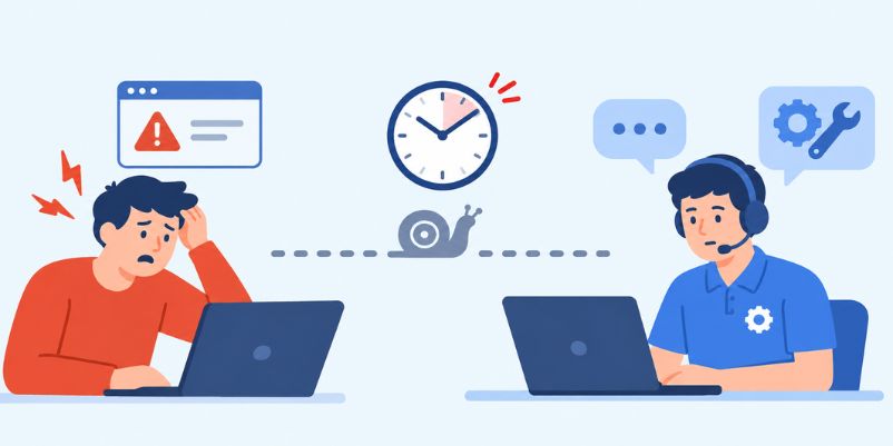 Khi nào cần đổi hosting và hướng dẫn chuyển máy chủ không gián đoạn 4 Đội ngũ hỗ trợ kỹ thuật phản hồi chậm trễ khi xảy ra sự cố