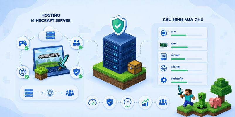 Hosting Minecraft Server là gì và hướng dẫn chọn VPS mượt không lag 1 Hosting Minecraft Server là gì và cấu hình máy chủ