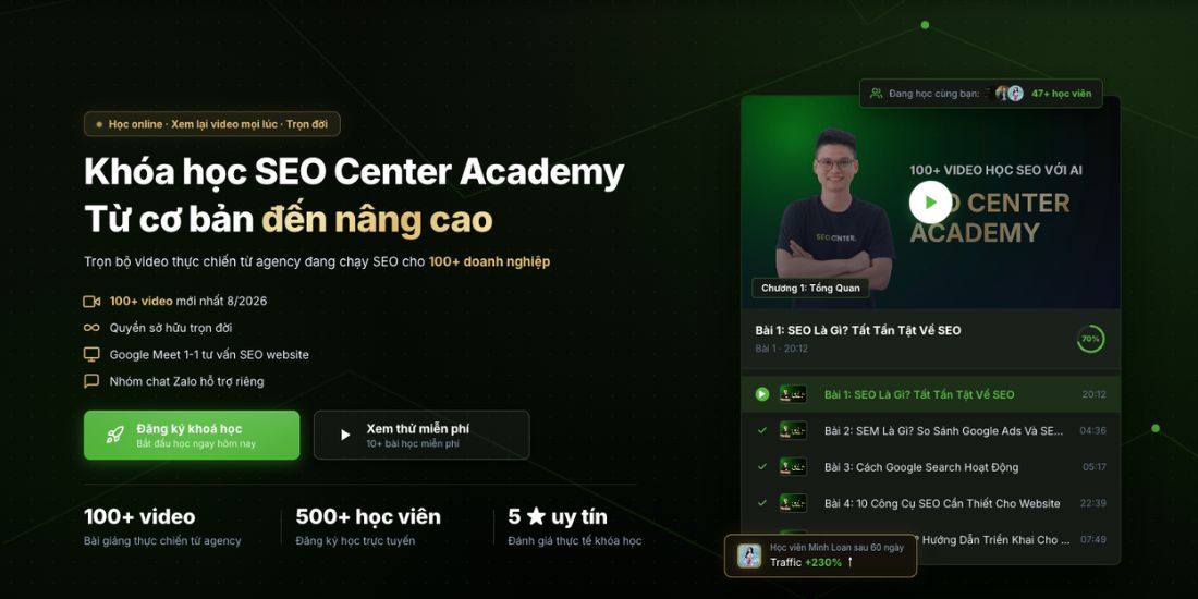 Khóa học SEO online SEO Center