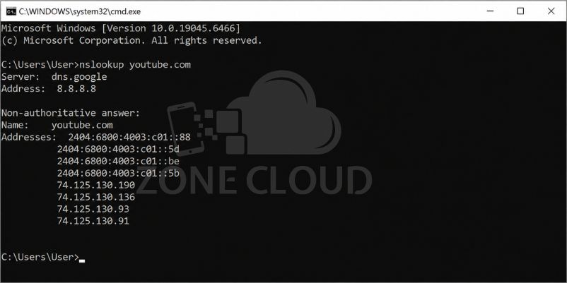 Cách check hosting và IP website nhanh chóng và chính xác nhất 3 Sử dụng lệnh Nslookup để kiểm tra bản ghi DNS và IP máy chủ
