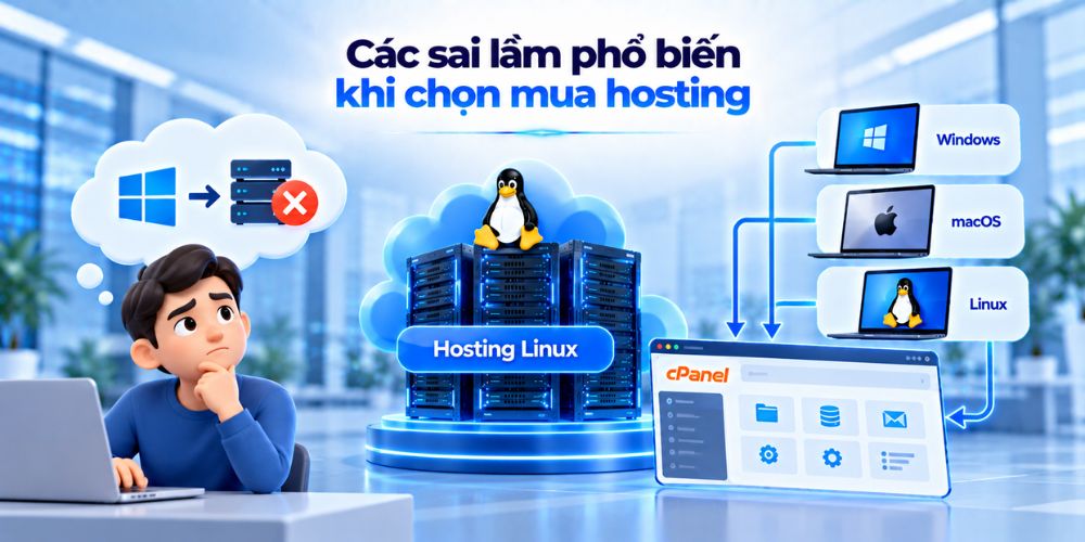So sánh hosting Linux và hosting Windows: Tiêu chuẩn kỹ thuật và định hướng lựa chọn 3 Các sai lầm phổ biến khi chọn mua hosting