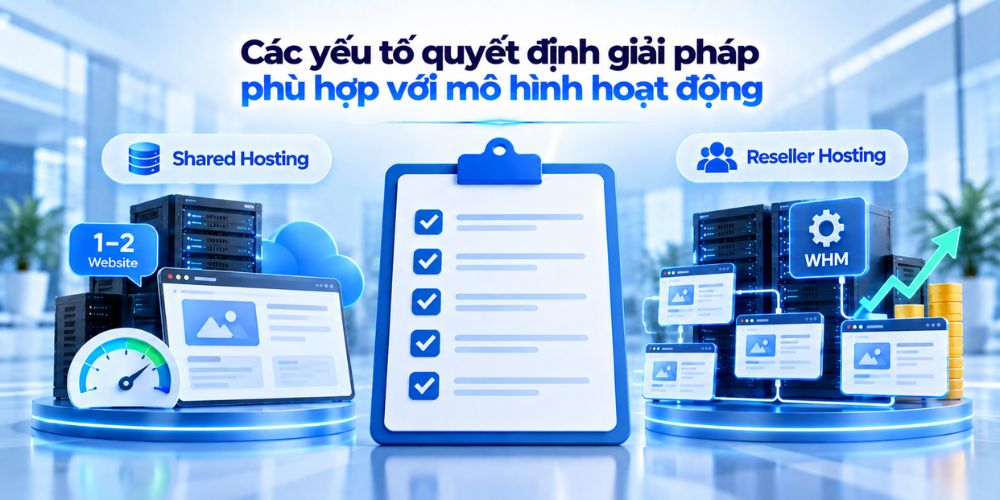 So sánh giữa Reseller hosting và Shared hosting - nên chọn gói hosting nào? 3 Các yêu tố quyết định giải pháp phù hợp với mô hình hoạt động