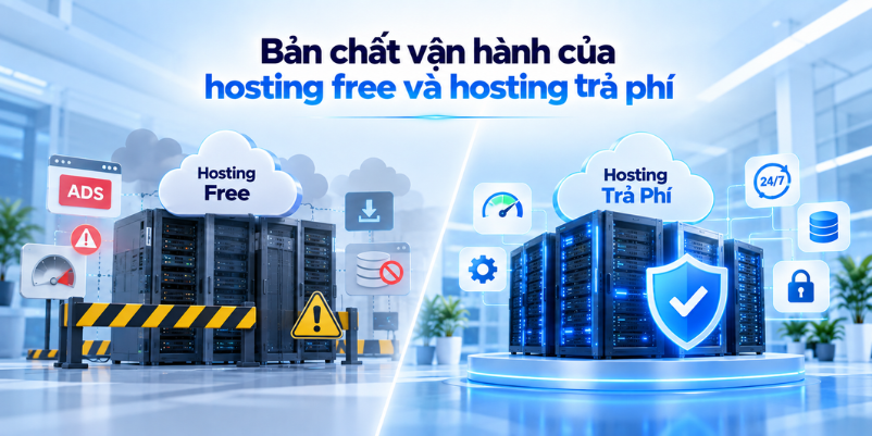 Hosting free và hosting trả phí: So sánh kỹ thuật và rủi ro vận hành 1 Hosting free và hosting trả phí - khả năng vận hành