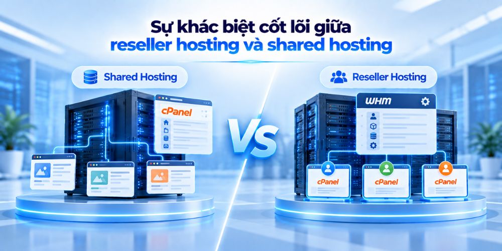 So sánh giữa Reseller hosting và Shared hosting - nên chọn gói hosting nào? 1 Reseller hosting và shared hosting là gì